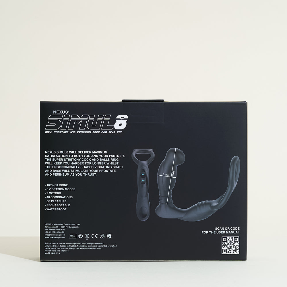 nexus-simul8-stimulateur-prostate-vibrant-noir-48-vibrations-waterproof image 5