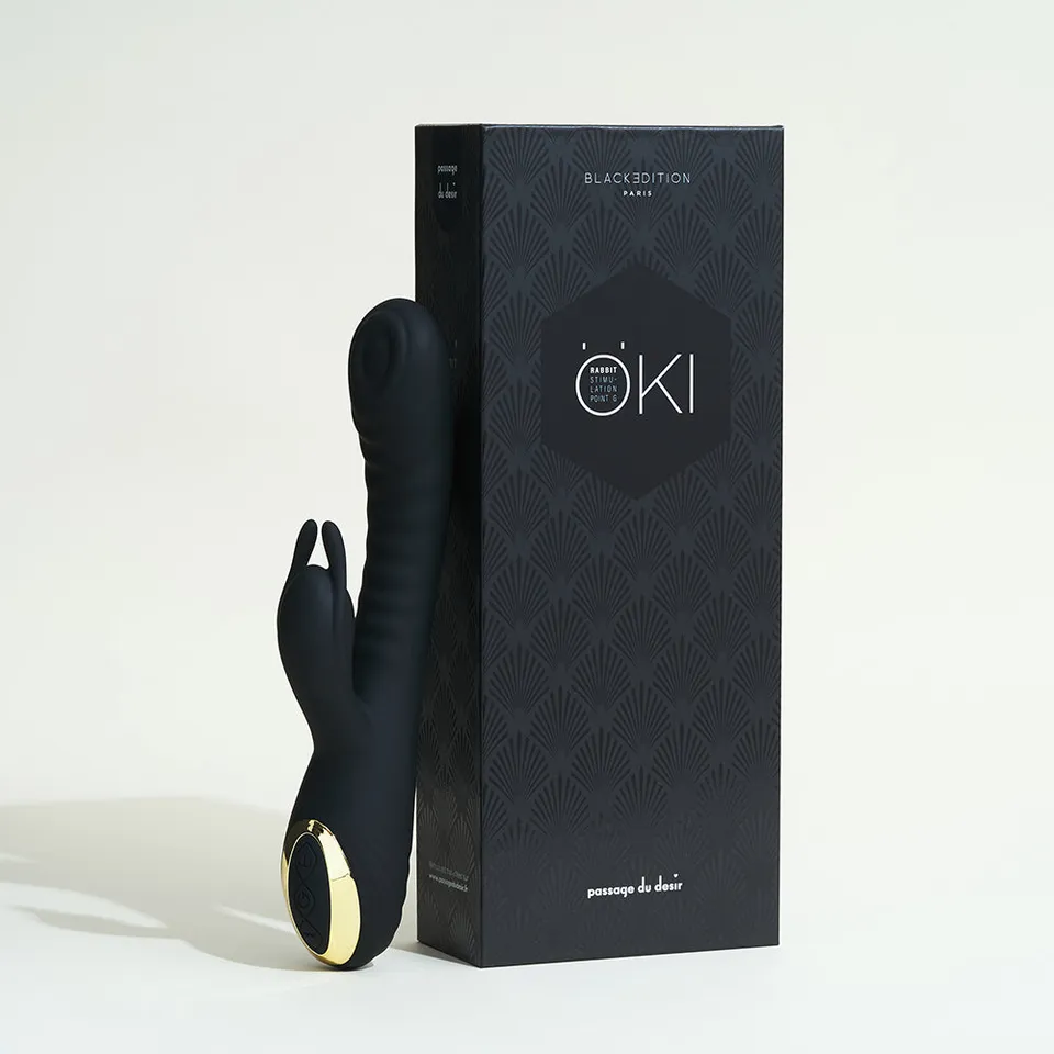 passage-du-d-sir-sextoy-vaginal-ki-rabbit-tapoteur-vibrant-noir image 1