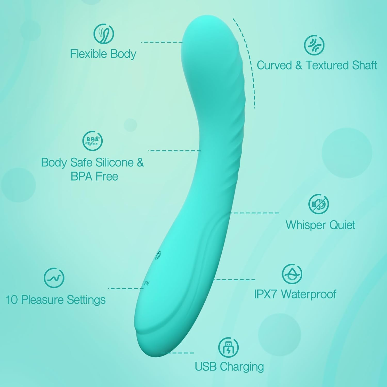 tracy-s-dog-g-vibe-vibromasseur-point-g-teal-10-modes image 2