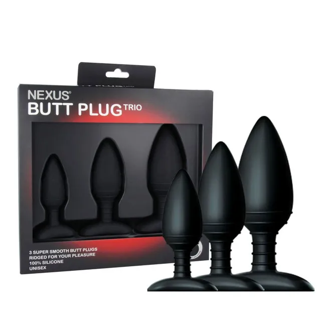 nexus-trio-plugs-anaux-silicone-noir-s-m-l-waterproof image 1