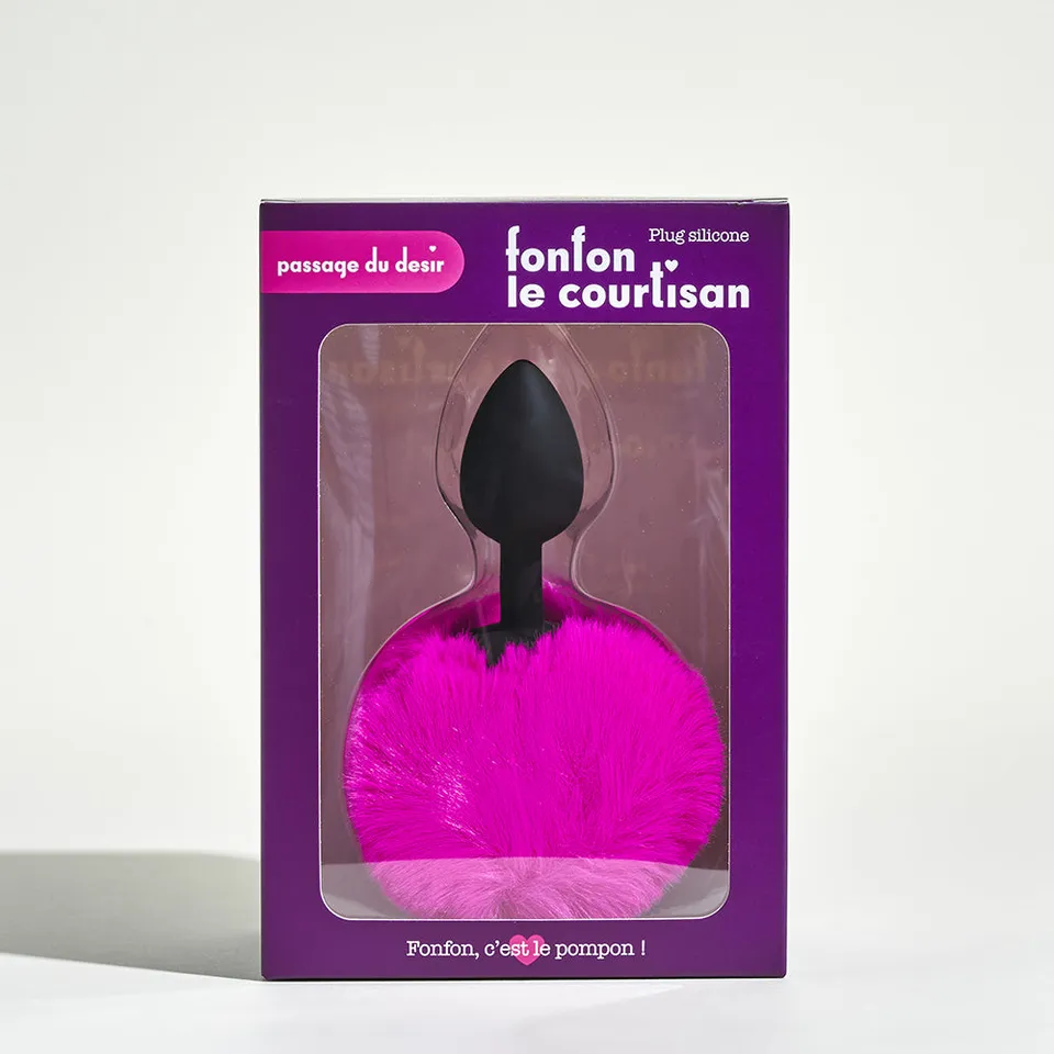 passage-du-d-sir-fonfon-plug-anal-silicone-pompon-fuchsia image 1