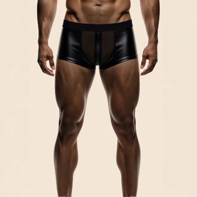 passage-du-d-sir-ugo-boxer-simili-cuir-noir-s-m-ouvert image 1