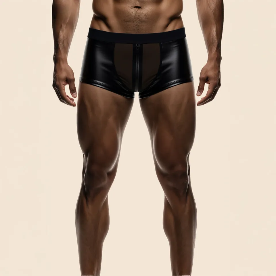 passage-du-d-sir-ugo-boxer-simili-cuir-noir-s-m-ouvert image 1