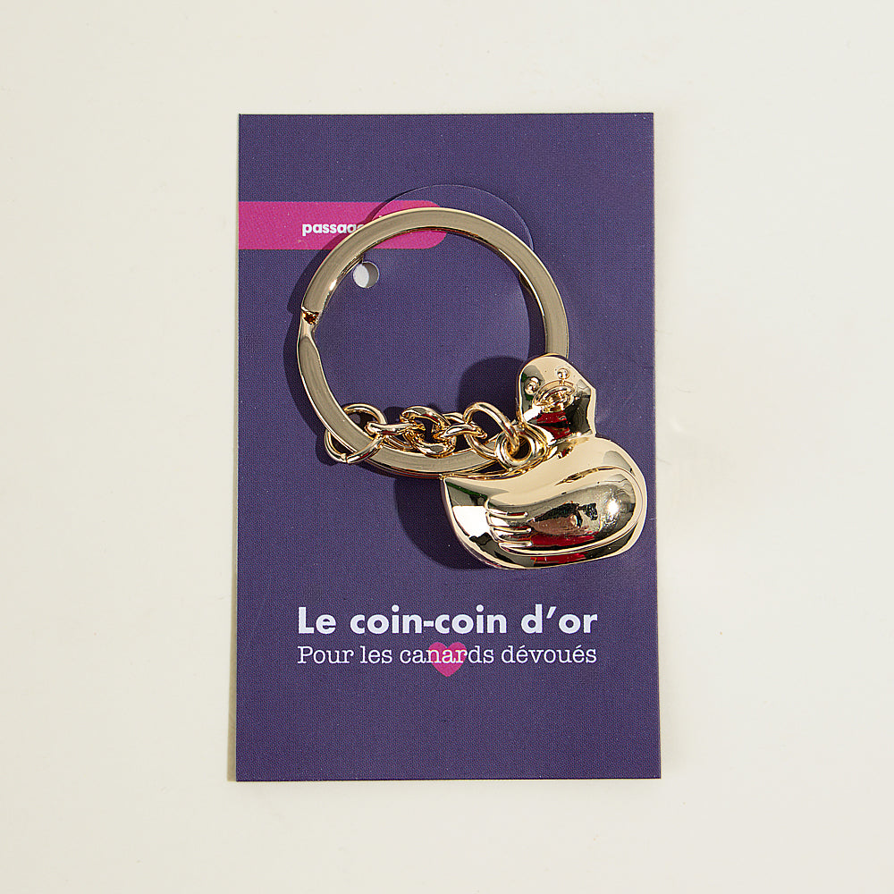 passage-du-d-sir-porte-cl-s-canard-dor-accessoire-humour image 1