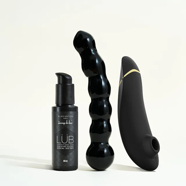 passage-du-d-sir-premium-2-coffret-stimulateur-noir-dildo-verre image 1