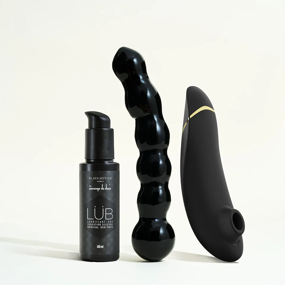 passage-du-d-sir-premium-2-coffret-stimulateur-noir-dildo-verre image 1