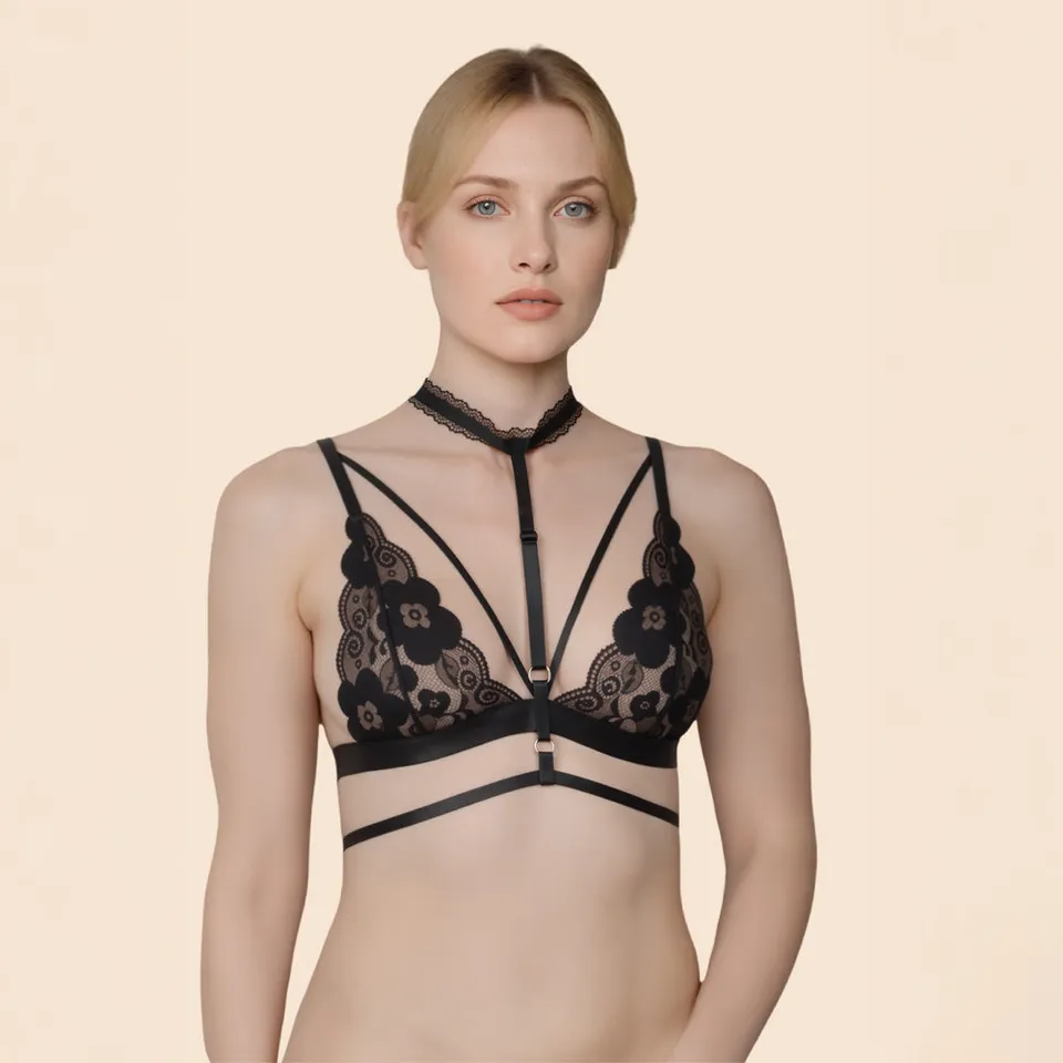 passage-du-d-sir-cam-lia-soutien-gorge-harnais-dentelle-noire-s-m image 1